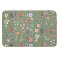 Watercolour Floral Pattern in Sage Green  Rapid-Drying Bath Mat
