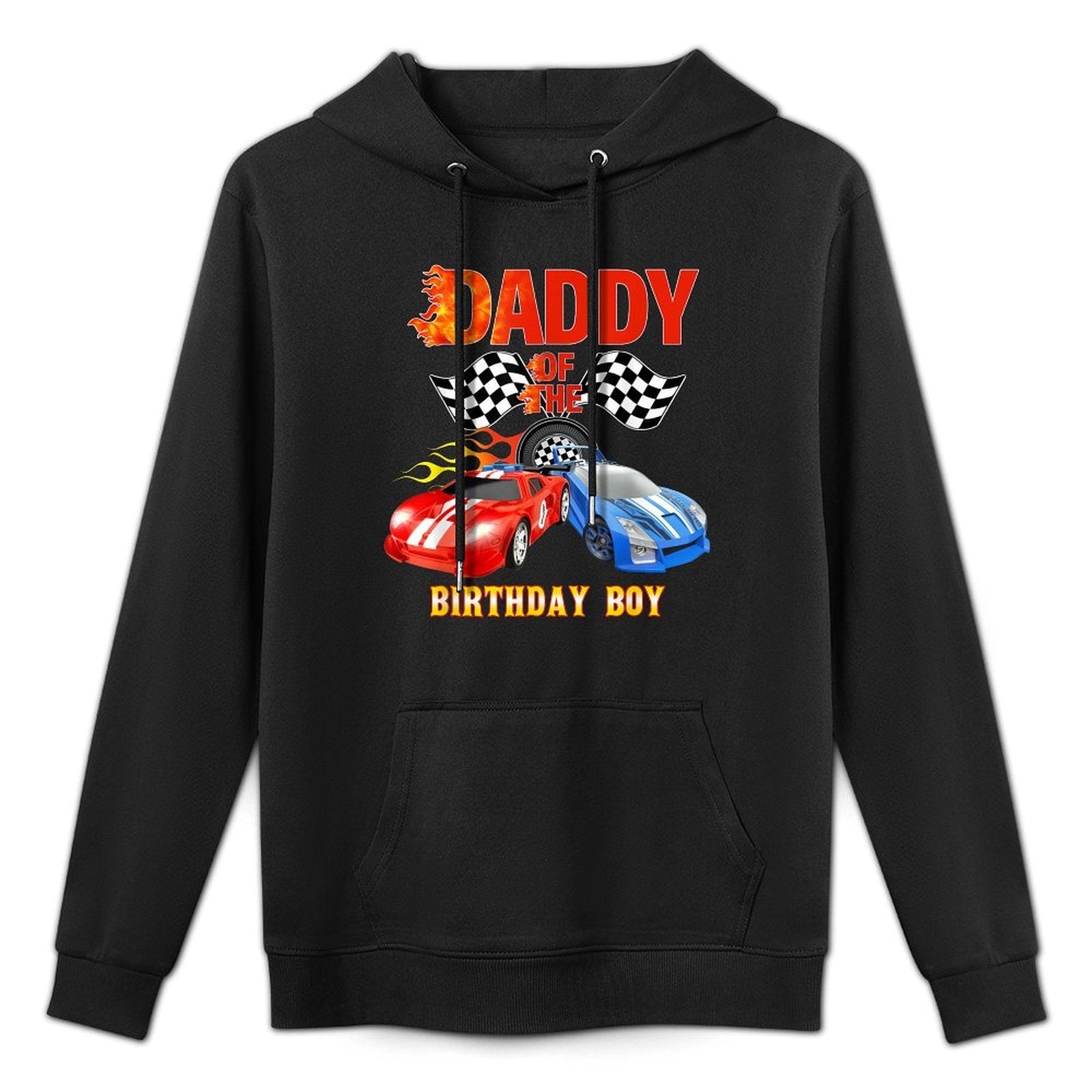 Daddy Of The Birthday Boy Fire Race Car Wheel Birthday Shrink-Resistant Hoodie