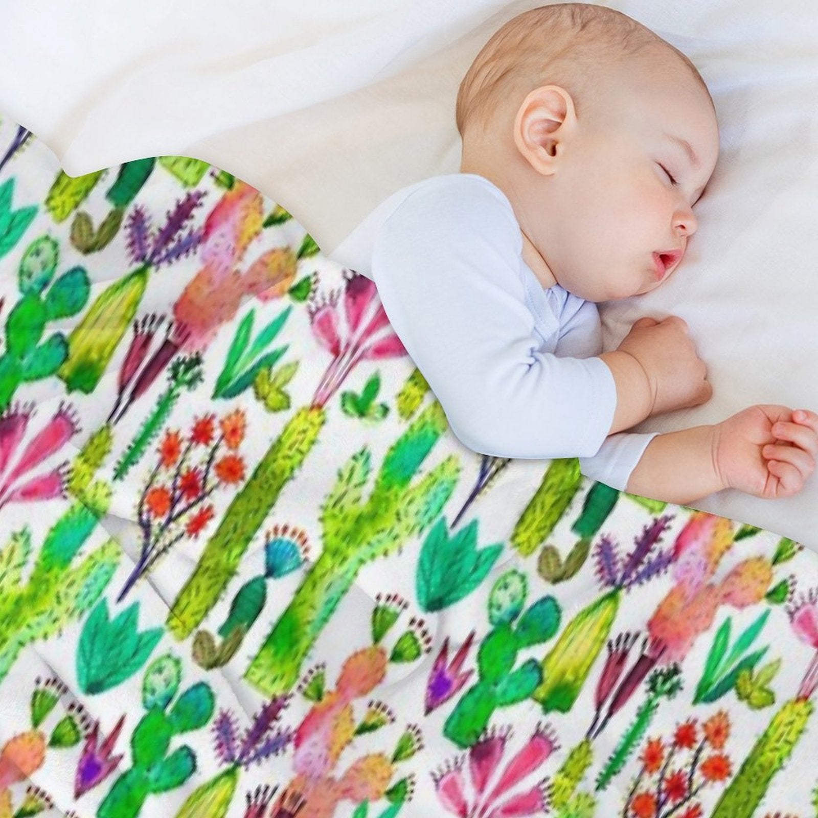 Cacti Garden Quick-dry Throw Blanket