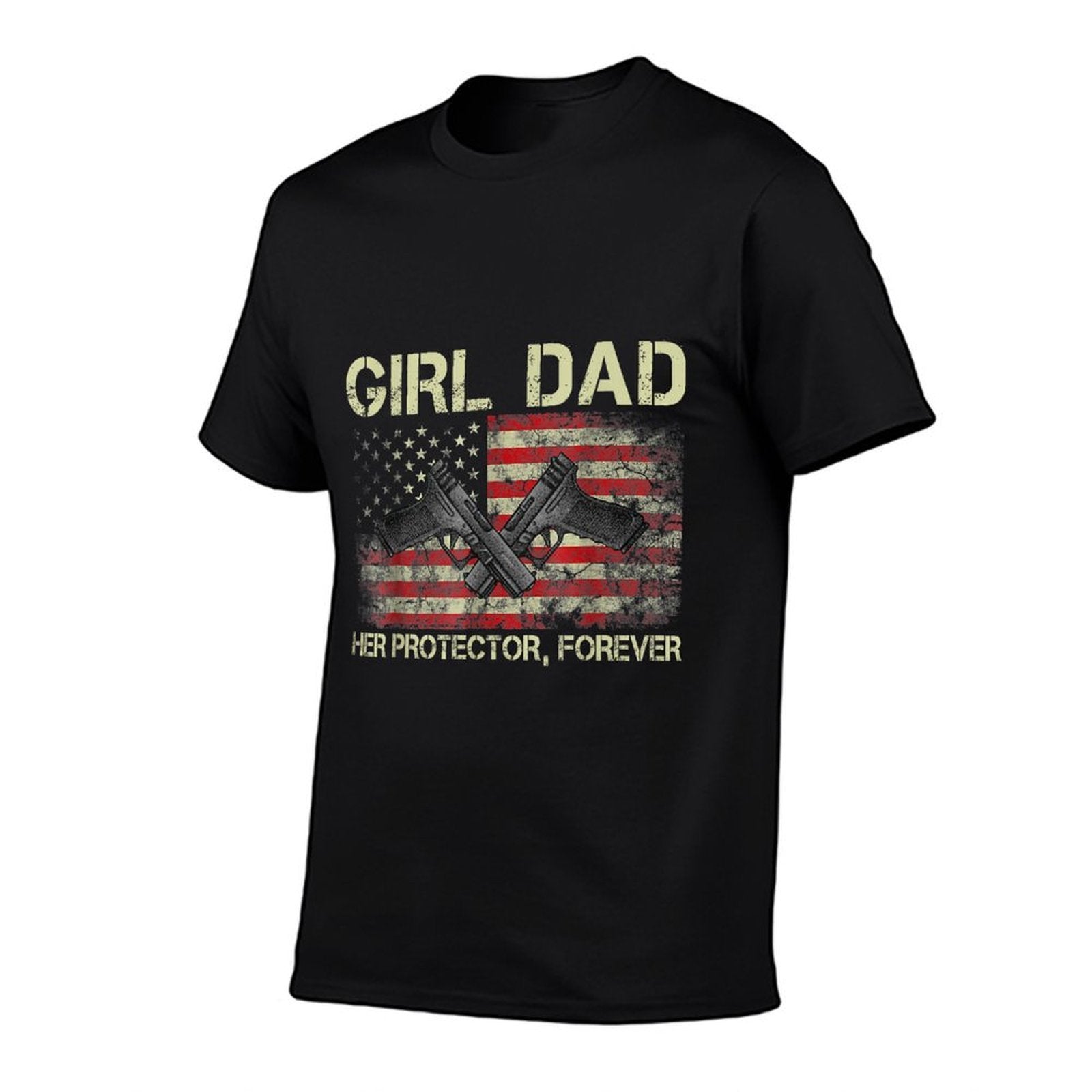Girl Dad Her Protector Forever Funny Father of Girls  Durable T-Shirt