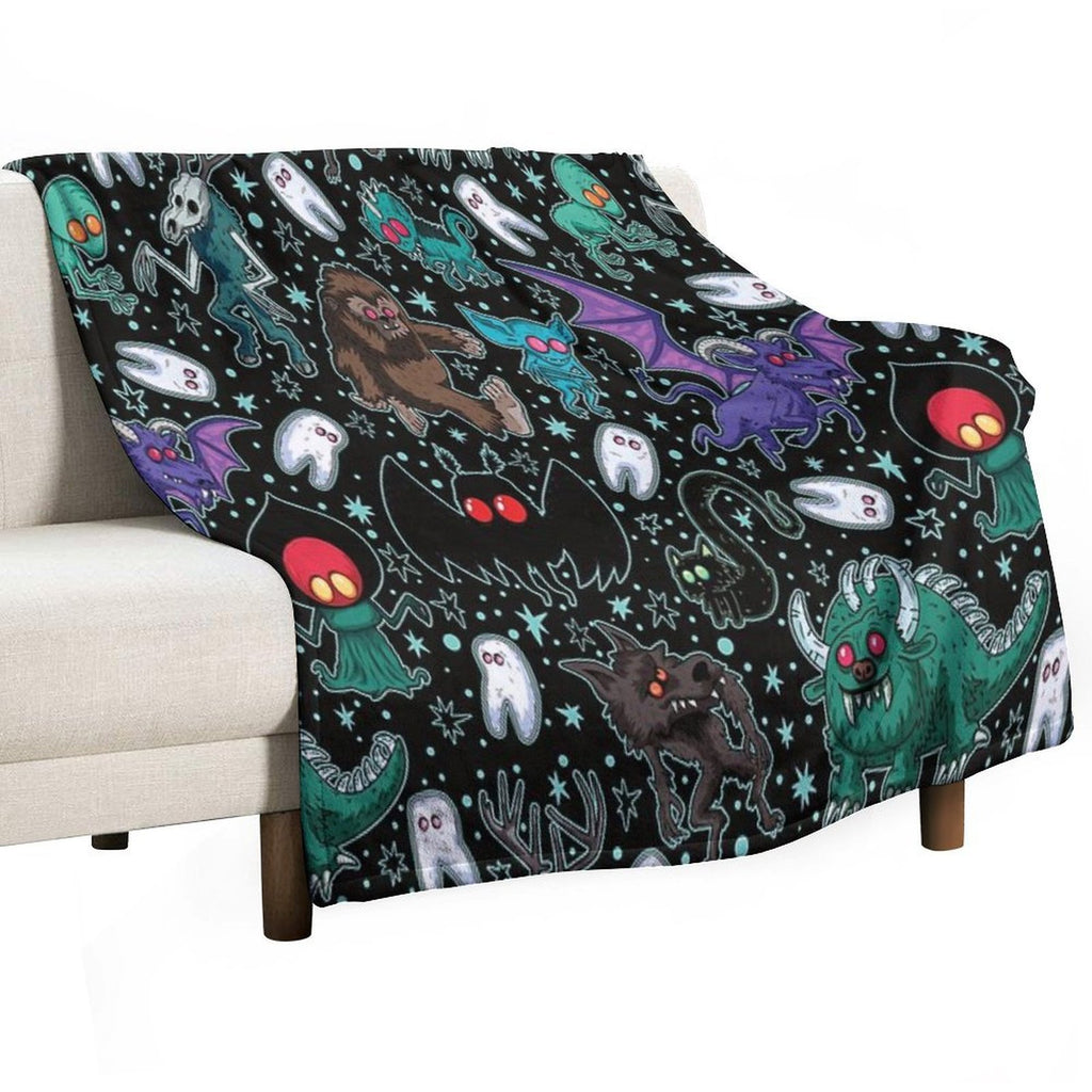 Cryptids Night Black Comfort Throw Blanket