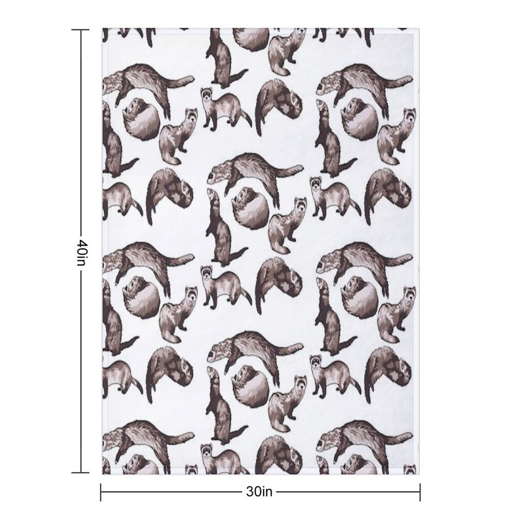 Ferrets Wrinkle-free Throw Blanket