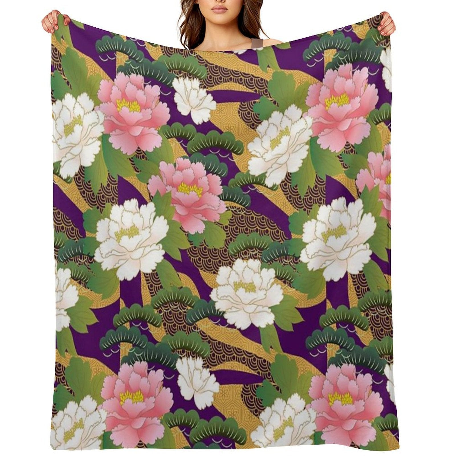 Peony 3 Gift-ready Throw Blanket