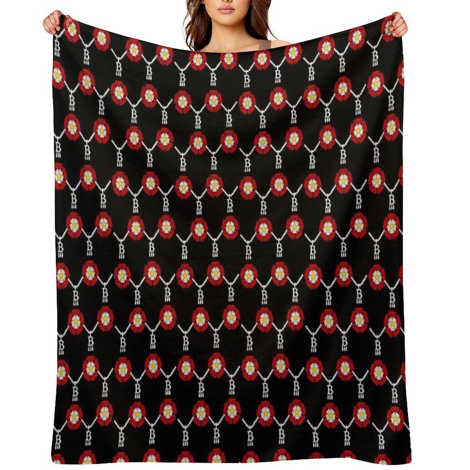 Anne Boleyn Tudor Rose Gift-ready Throw Blanket