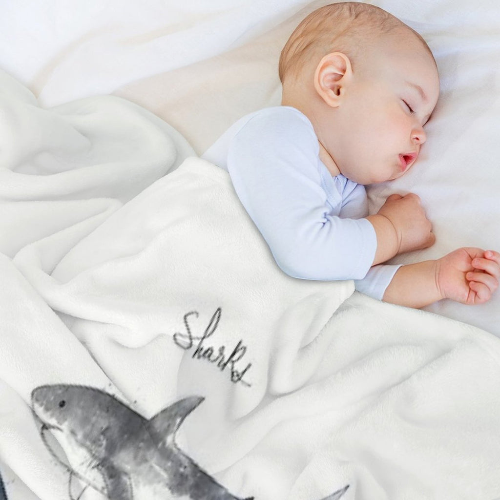 Sharks - Landscape Format Velvety-soft Throw Blanket