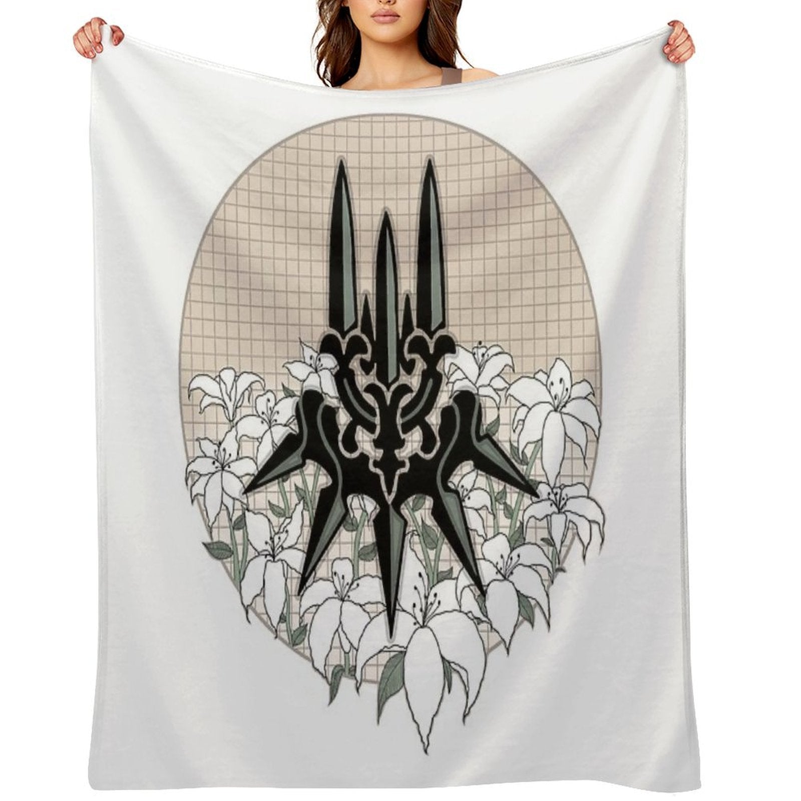 Yorha with Lunar Tears Shrink-resistant Throw Blanket