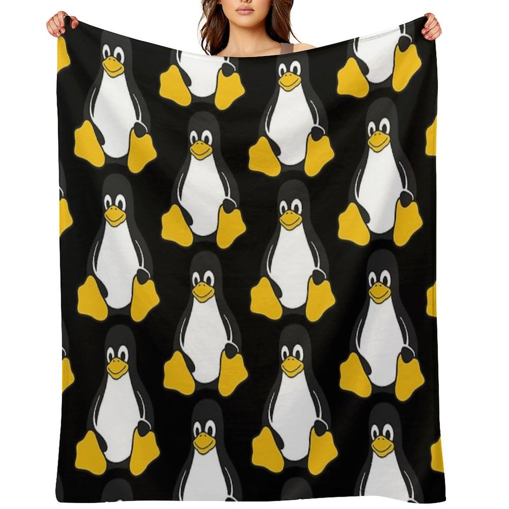 Linux Tux Durable Throw Blanket