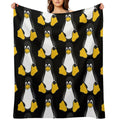 Linux Tux Durable Throw Blanket