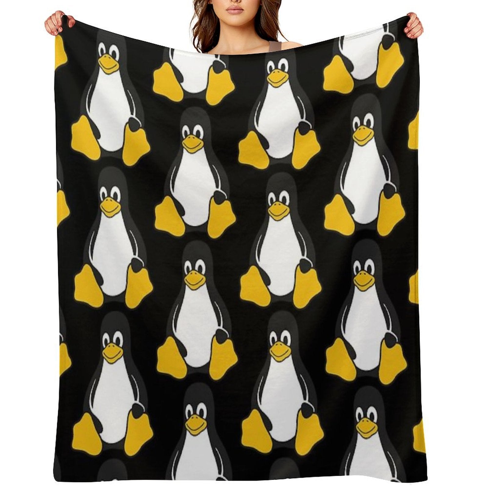 Linux Tux Durable Throw Blanket