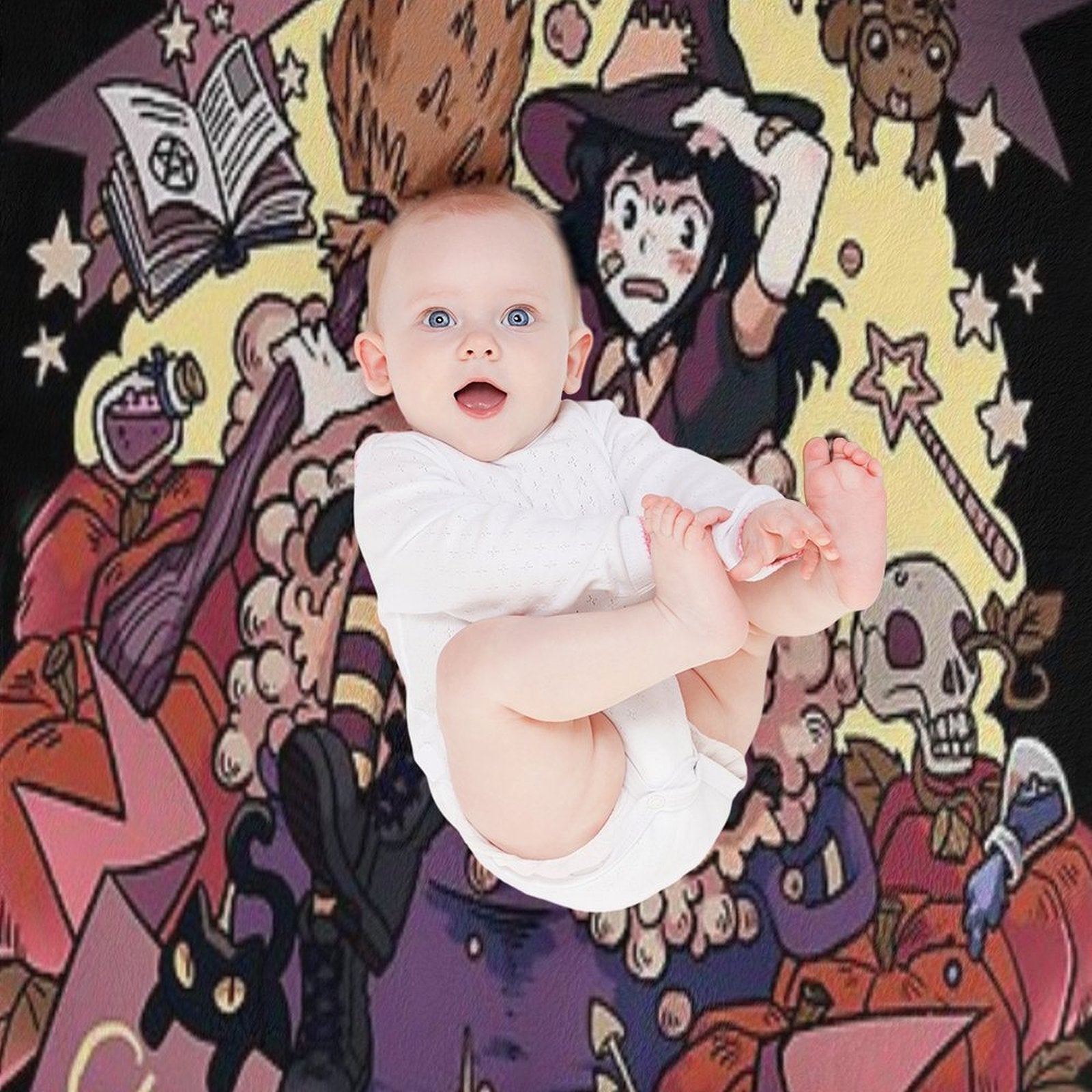 Beware of The Clumsy Witch Sustainable Throw Blanket