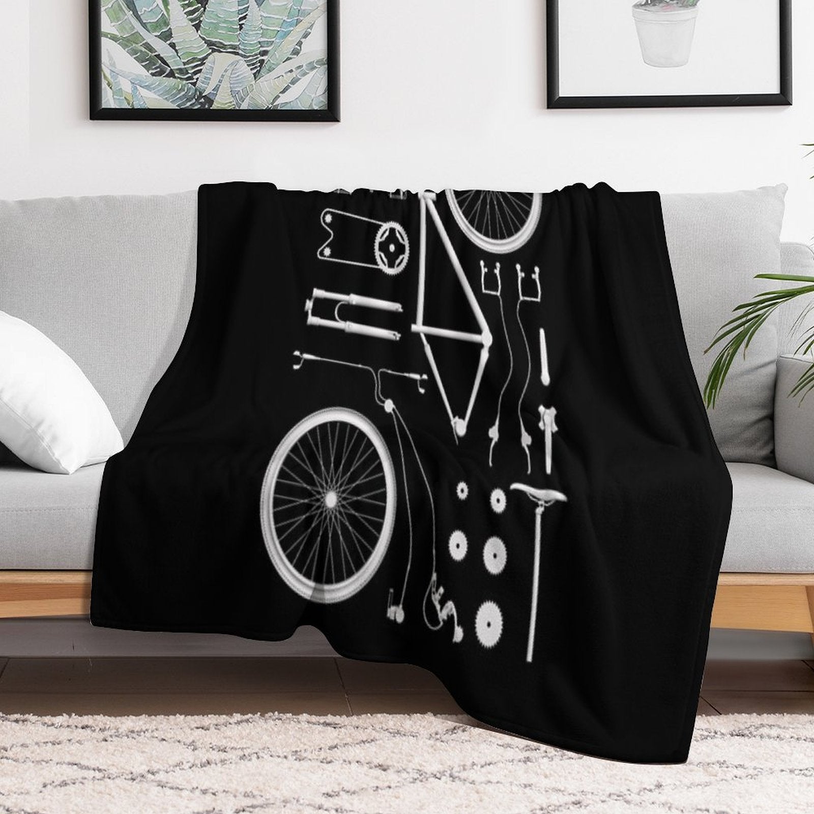 Bike Exploded Shrink-resistant Throw Blanket