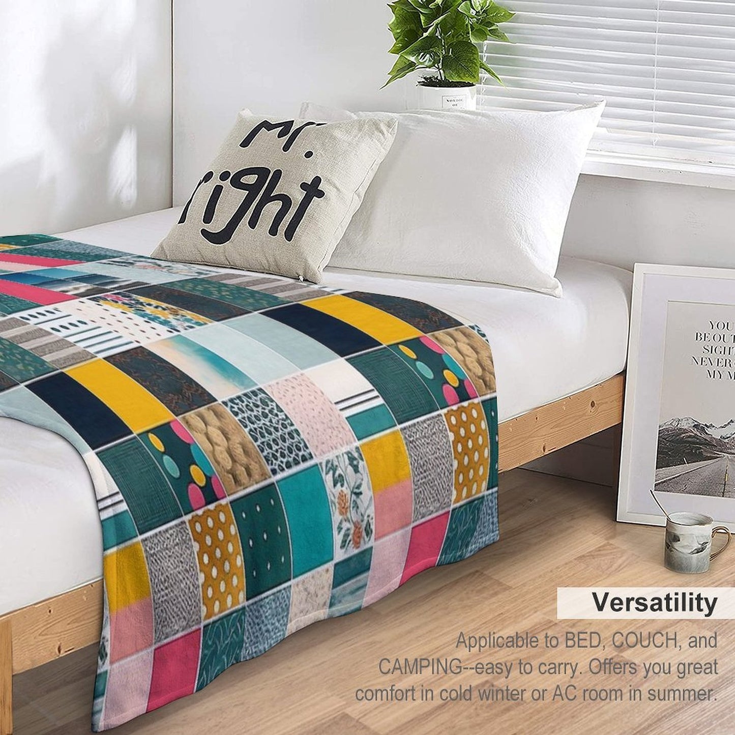Colorful Patchwork Pattern Anti-pilling Throw Blanket