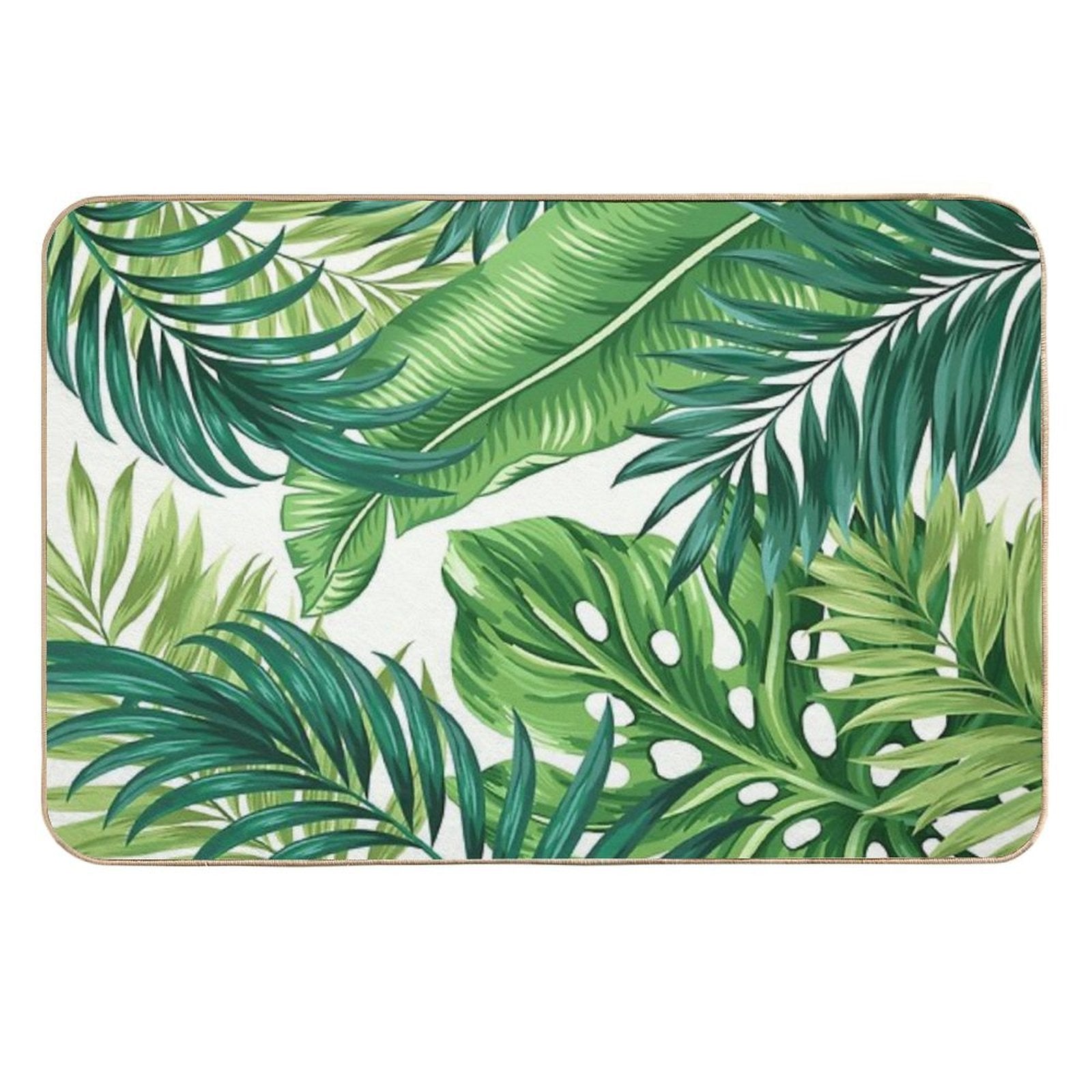 Green Tropical Leaves  Versatile Bath Mat