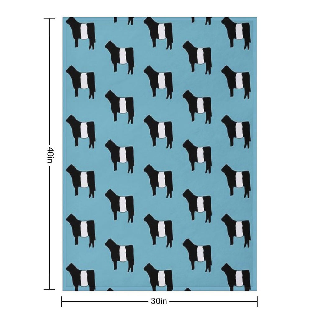 Belted Galloway Cow Plush Throw Blanket
