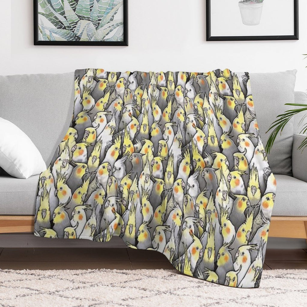 Cockatiels Galore Gift-ready Throw Blanket