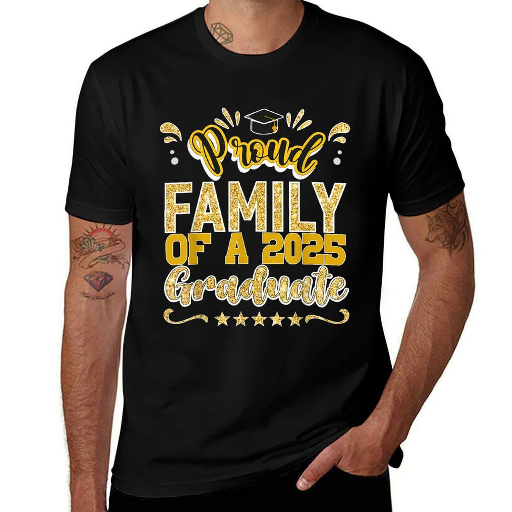 Proud Family of A 2025 Graduate Class Senior Graduation  Trendy Pattern T-Shirt