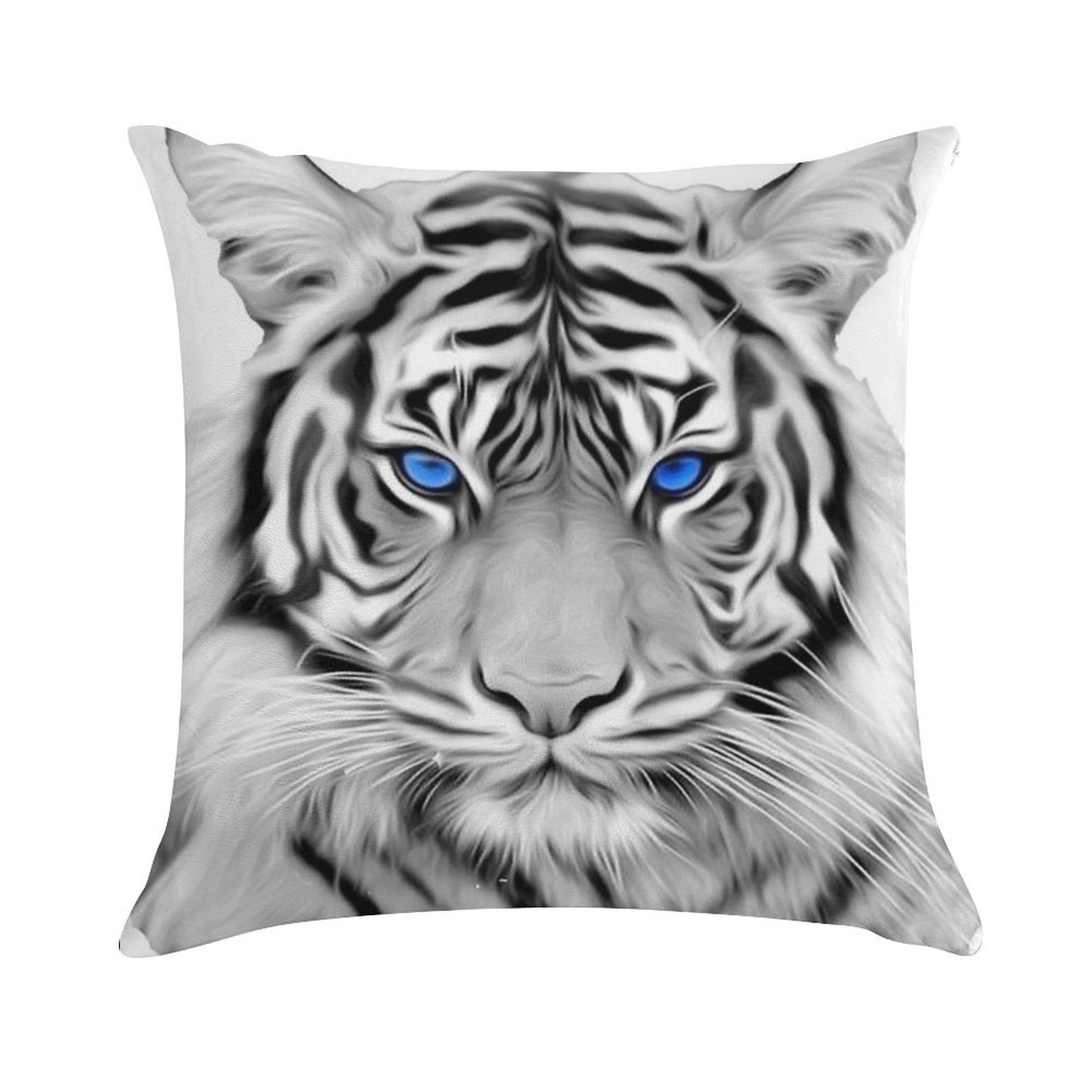 White Tiger with Blue Eyes Soft Style Accent Throw Pillow