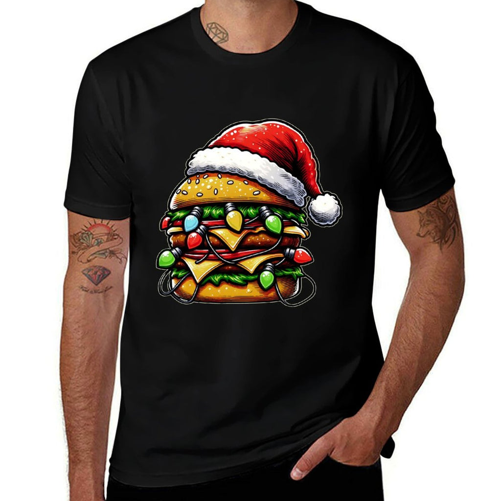 Cheeseburger Hamburger Christmas Hat Xmas  Odor-resistant T-Shirt