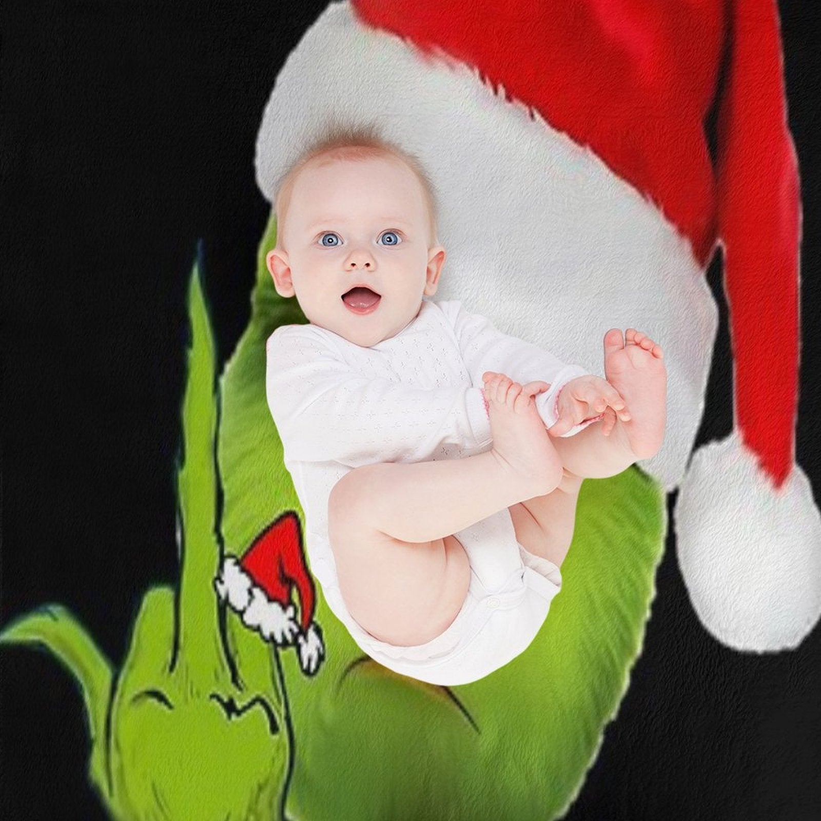 Grinch X Middle Finger Lightweight Throw Blanket