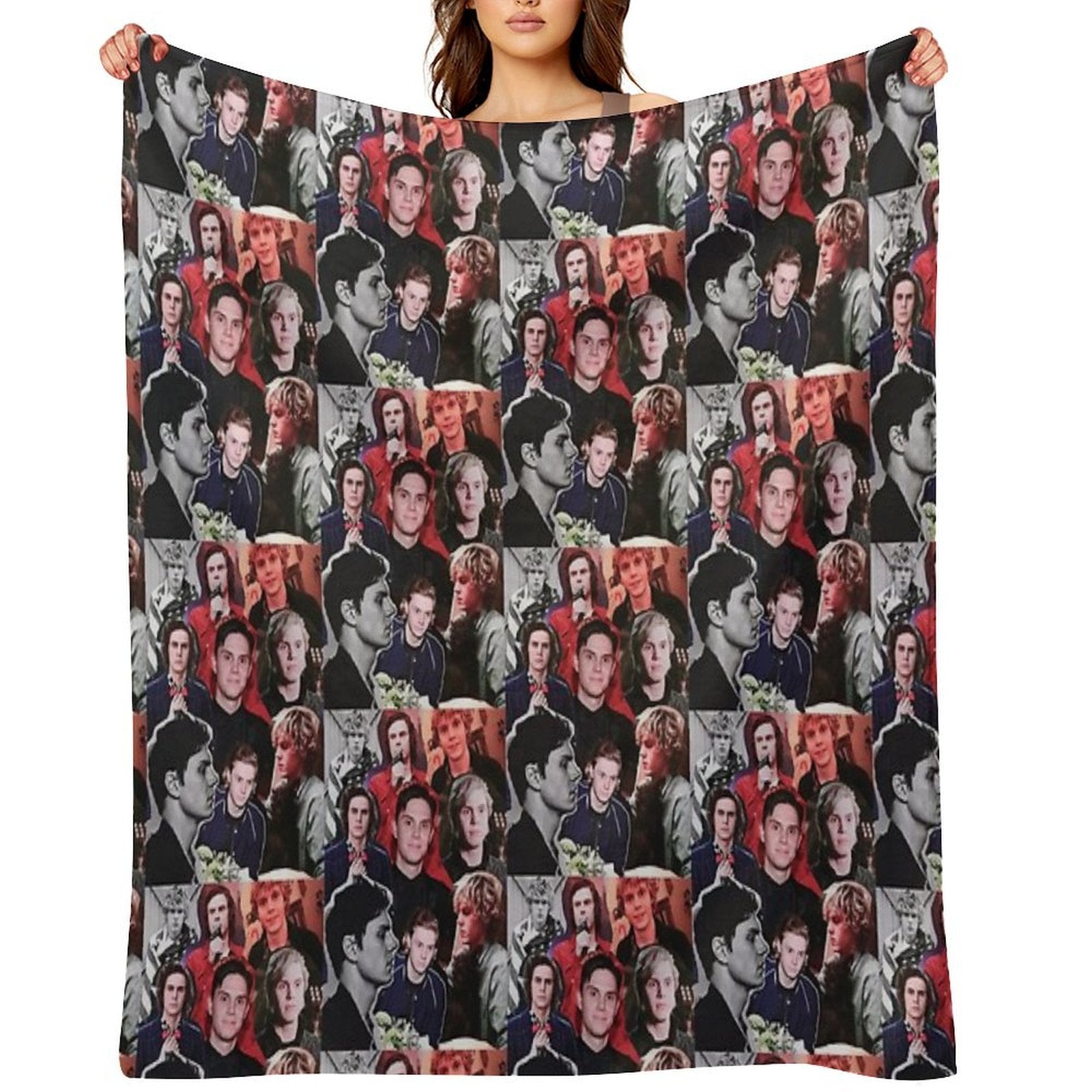 Evan Collage Multi-functional Throw Blanket