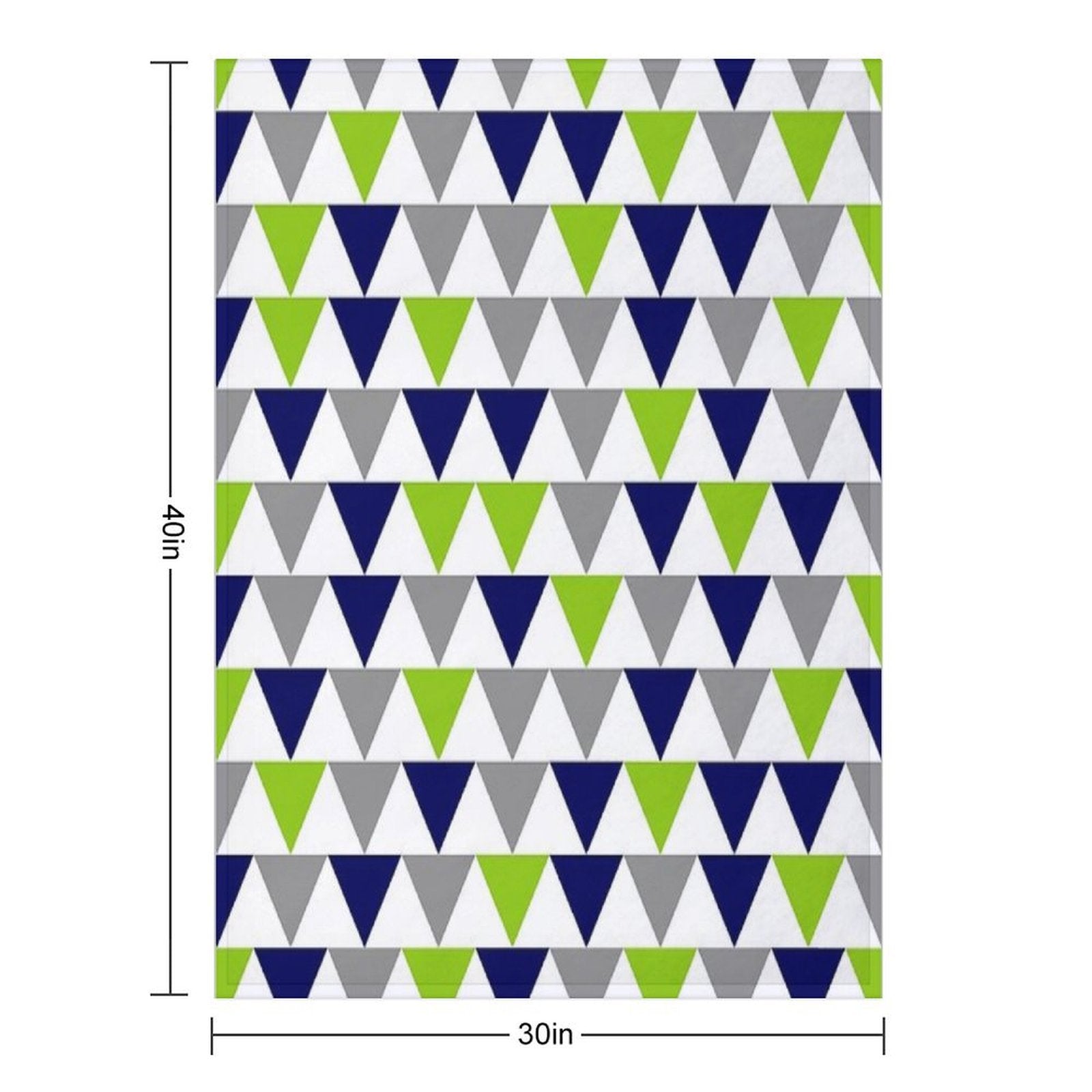 Arrows Lime Green,  Bright Navy Blue, Grey, And White Geometric Pattern Durable Throw Blanket