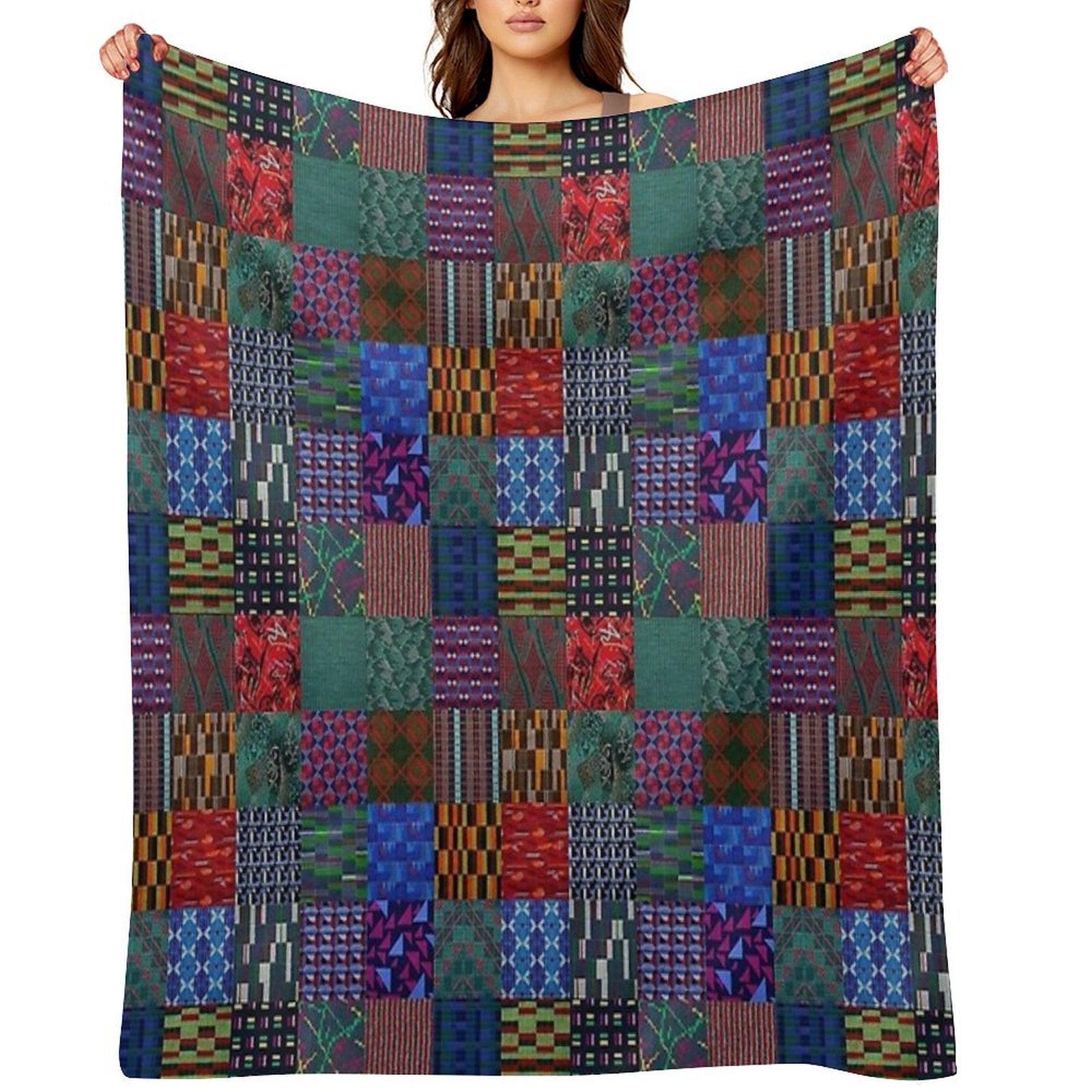 LONDON TRANSPORT FABRIC MONTAGE MOQUETTE SEAT COVER Lightweight Throw Blanket