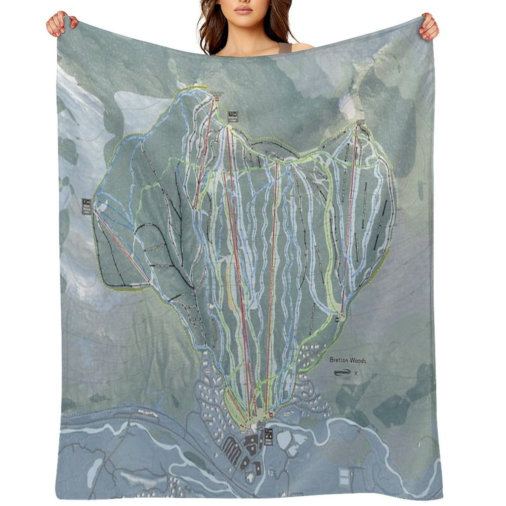 Bretton Woods Resort Trail Map Anti-pilling Throw Blanket