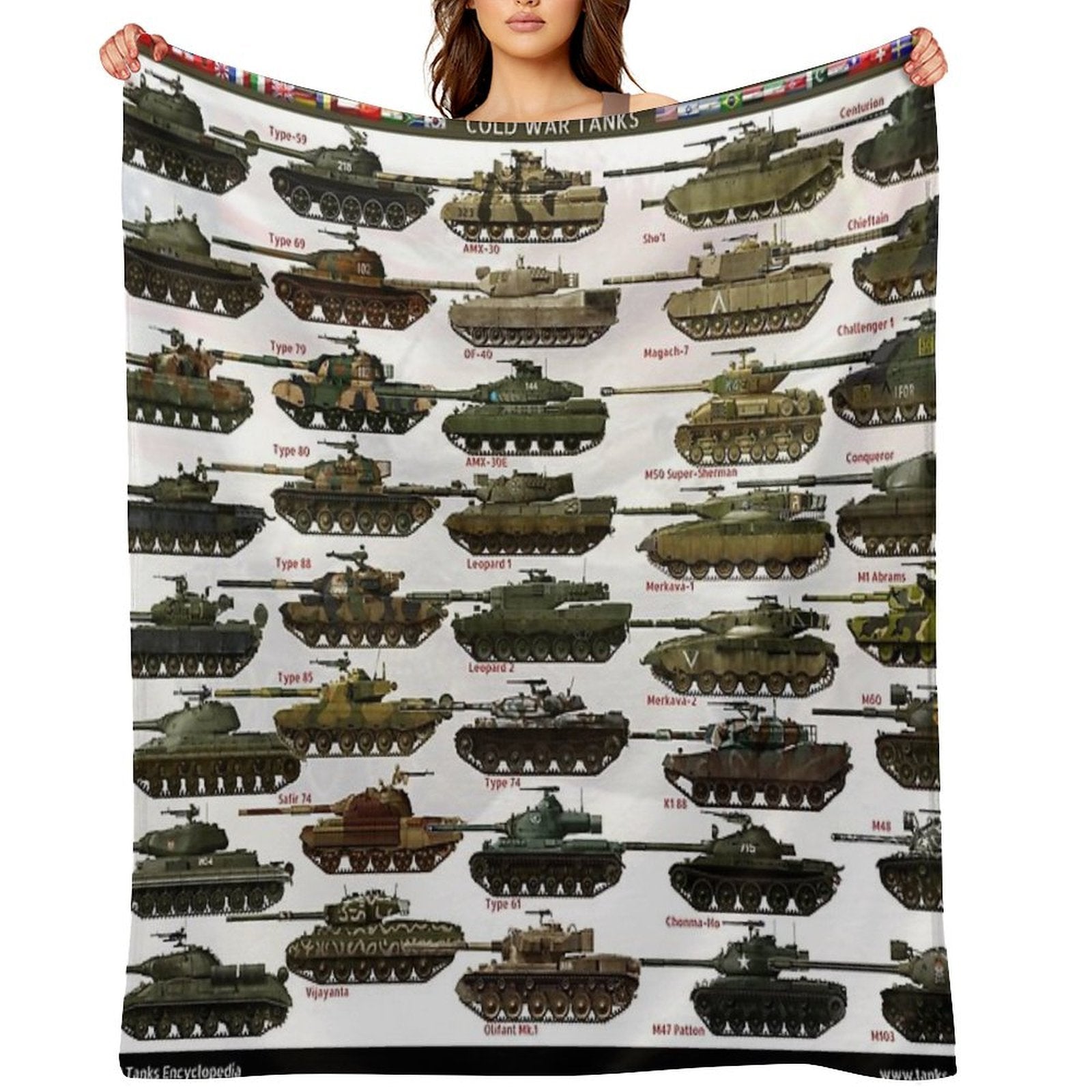 Cold War Main Battle Tanks Travel-friendly Throw Blanket
