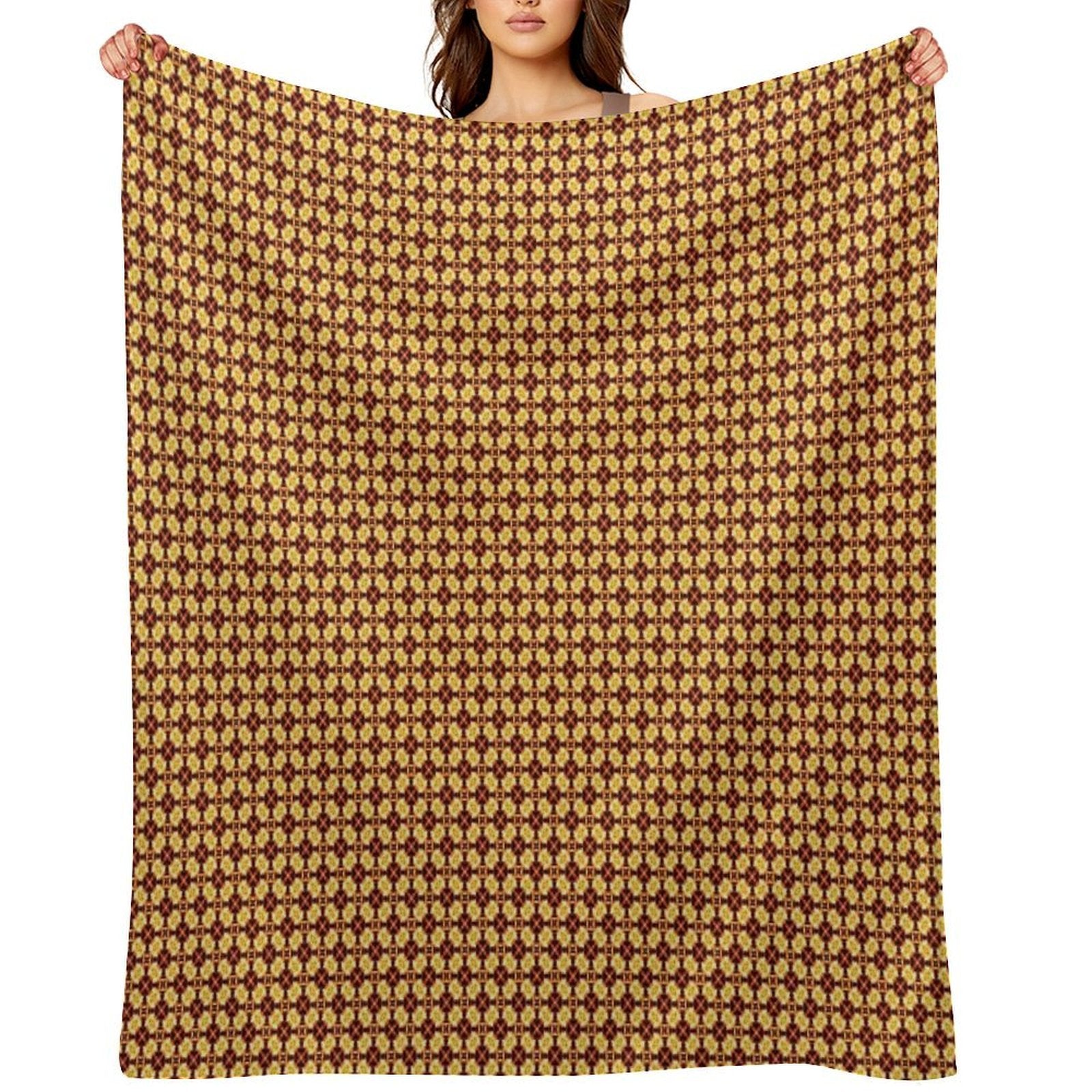 Bright Fiery Flowers Easy Care Throw Blanket