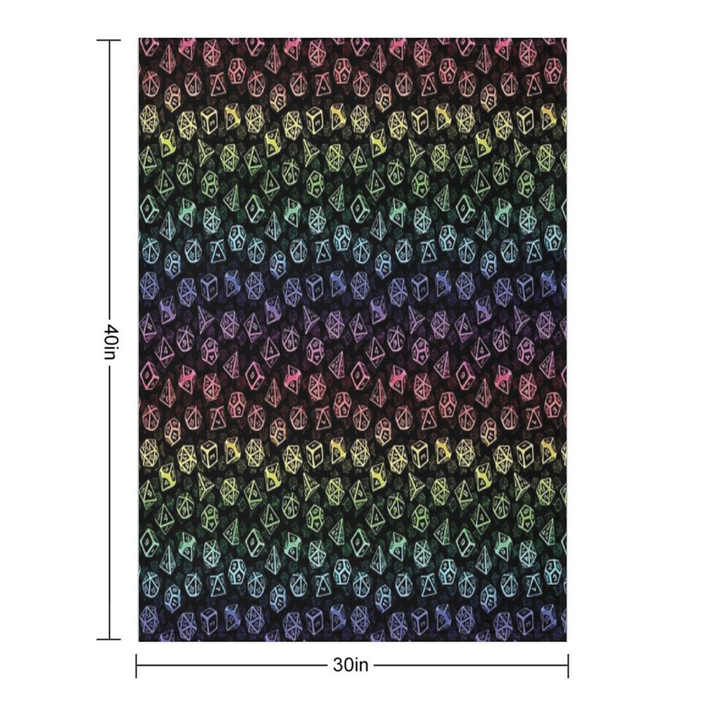 D20 Dice Set Pattern (Rainbow) Versatility Throw Blanket