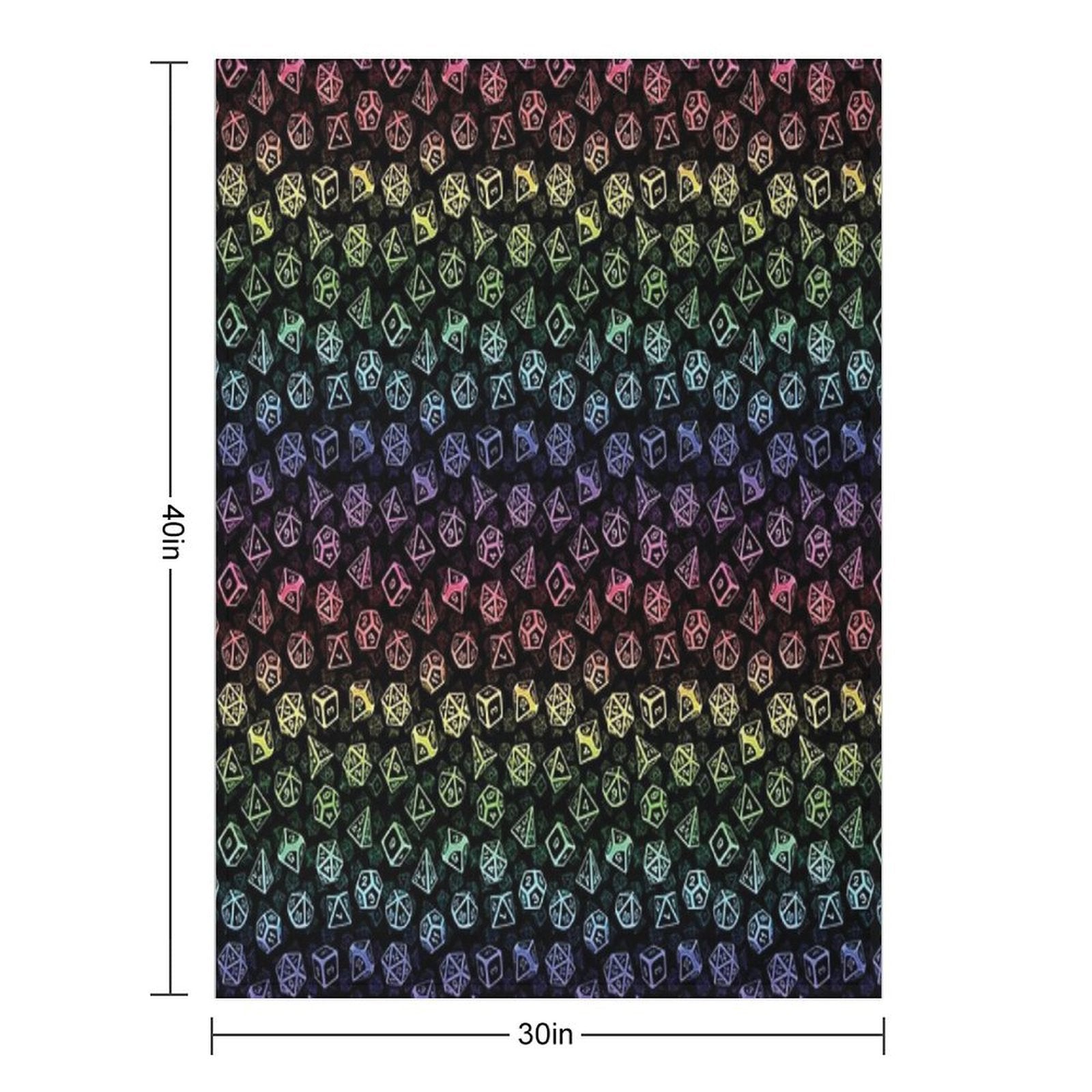 D20 Dice Set Pattern (Rainbow) Versatility Throw Blanket