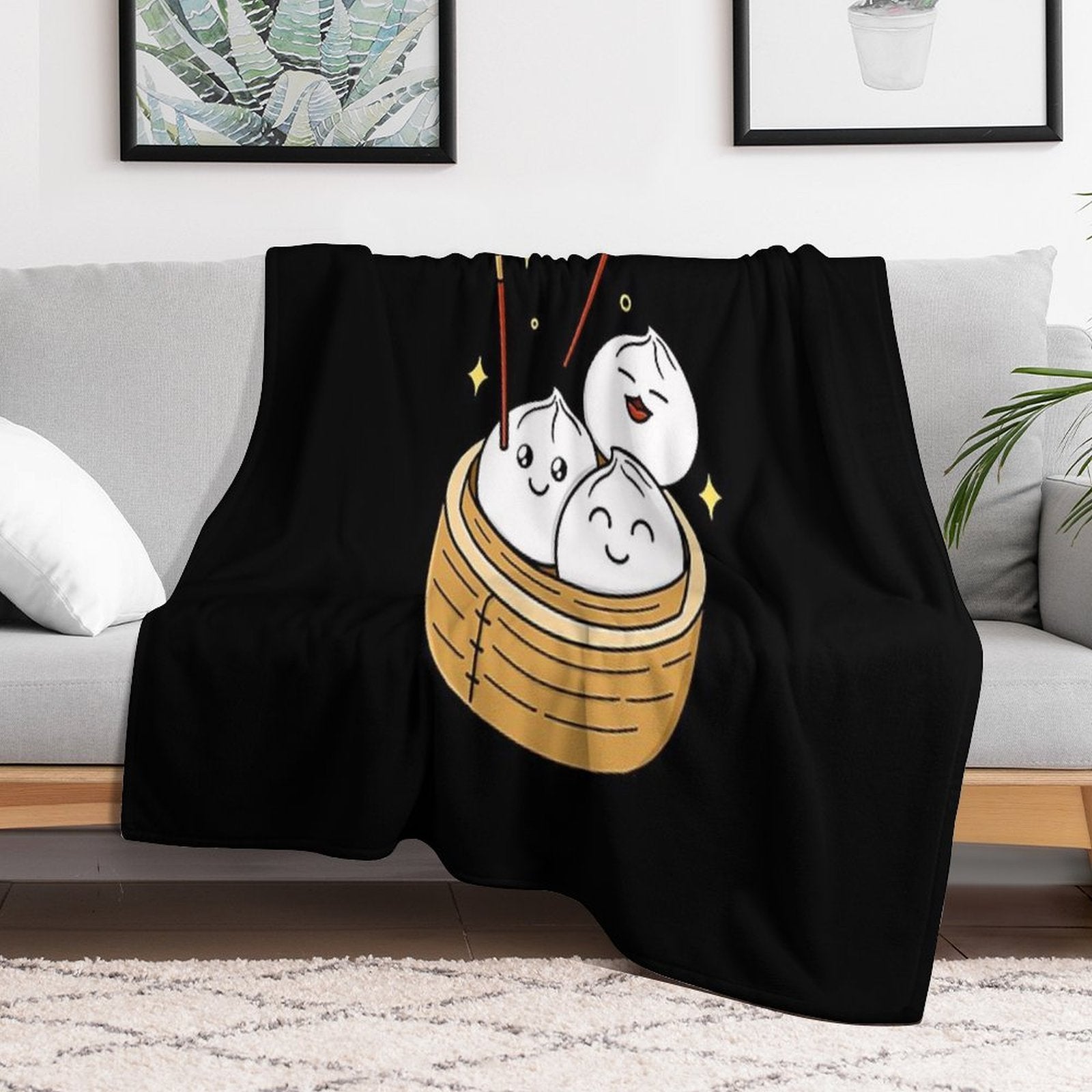 Happy Dumpling Eco-conscious Throw Blanket