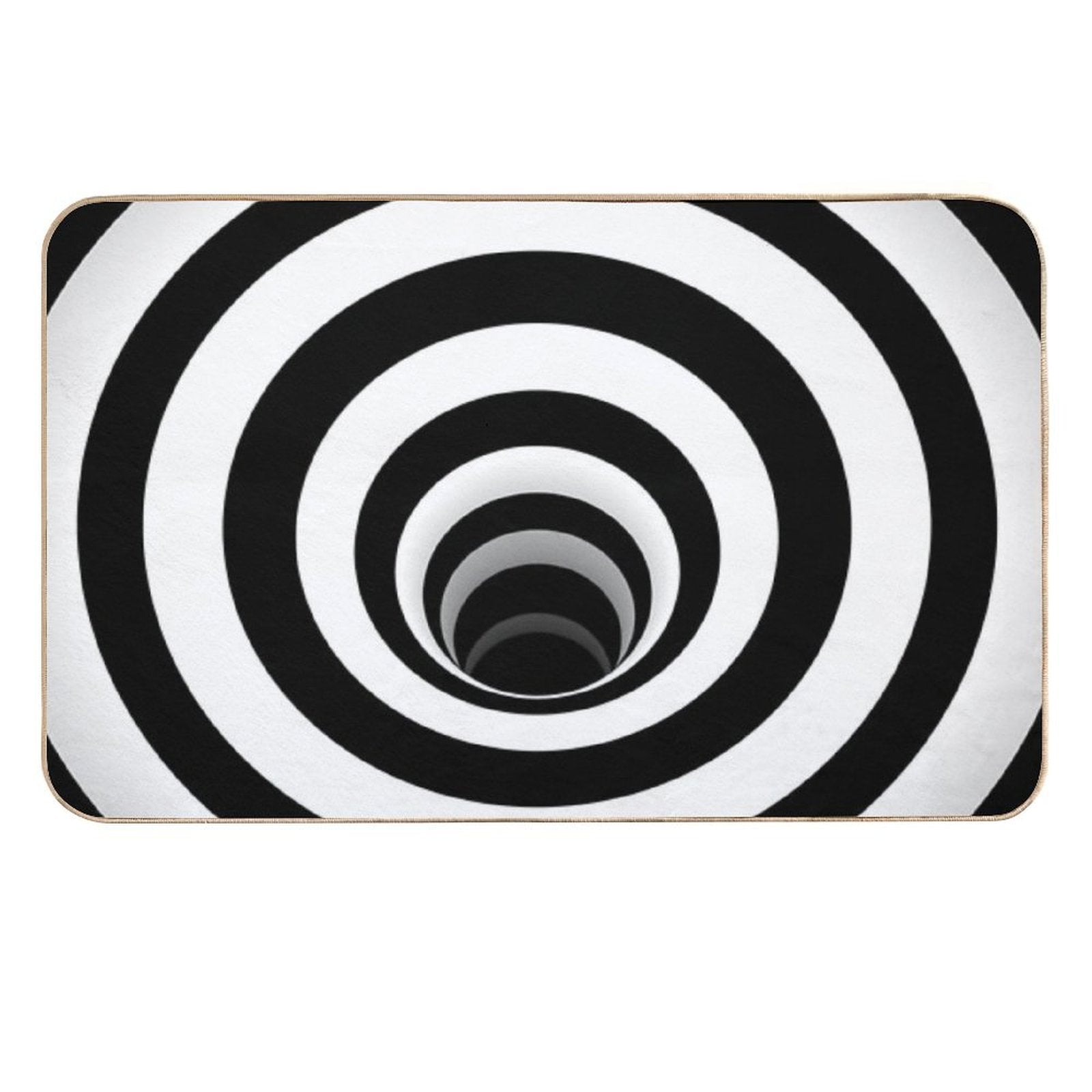 Optical Illusion Black Hole Lines (BlackWhite)  Long-Lasting Bath Mat