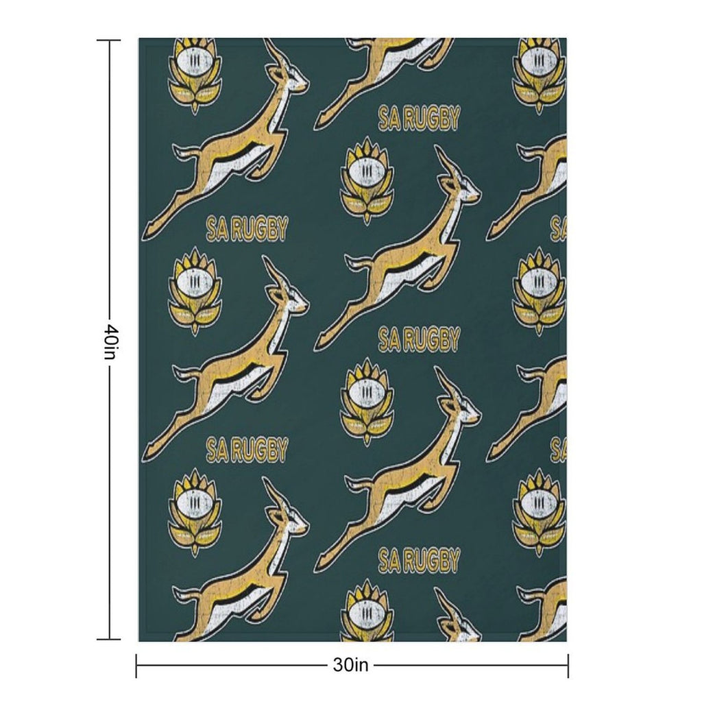 SA Rugby - Vintage Springbok Logo Eco-conscious Throw Blanket