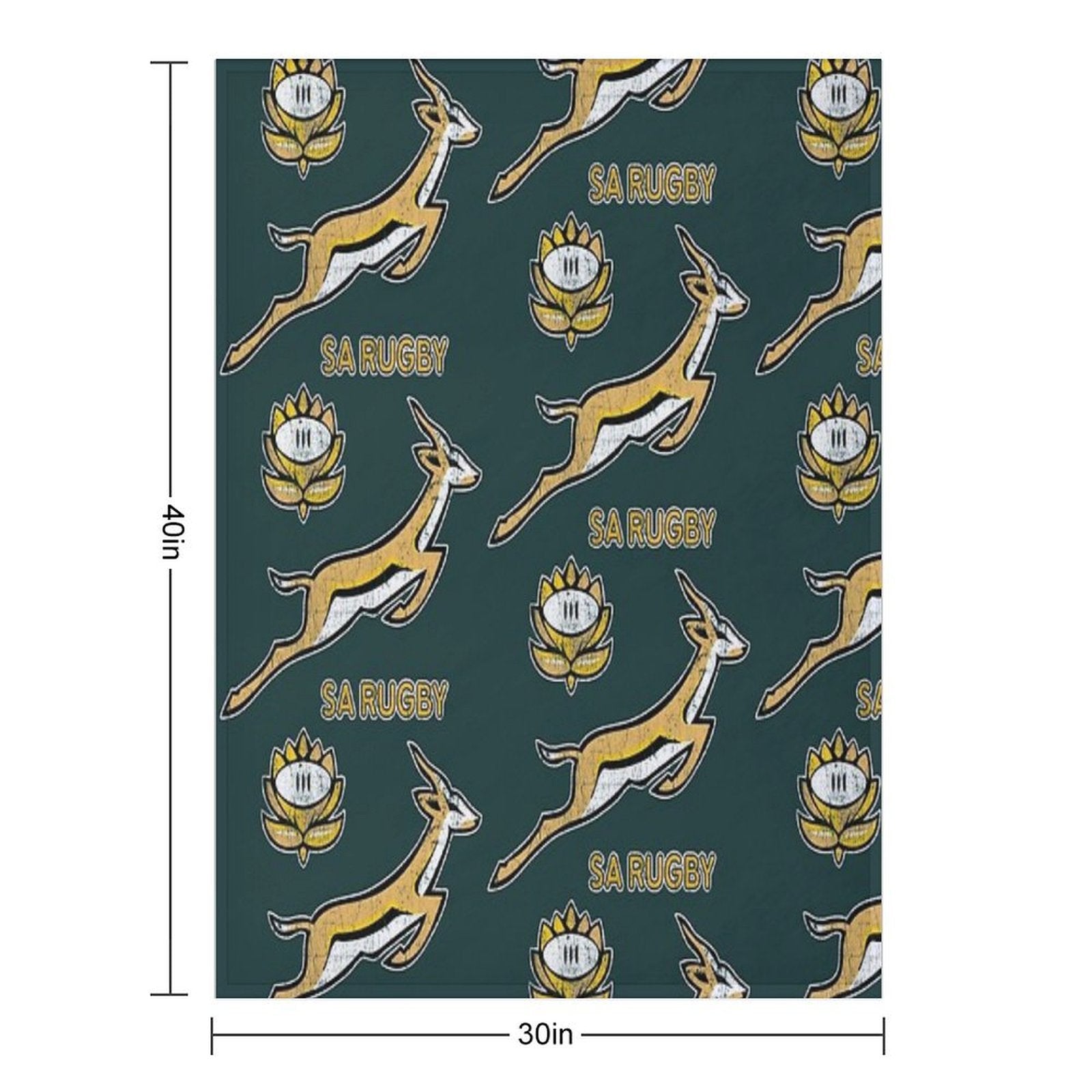 SA Rugby - Vintage Springbok Logo Eco-conscious Throw Blanket