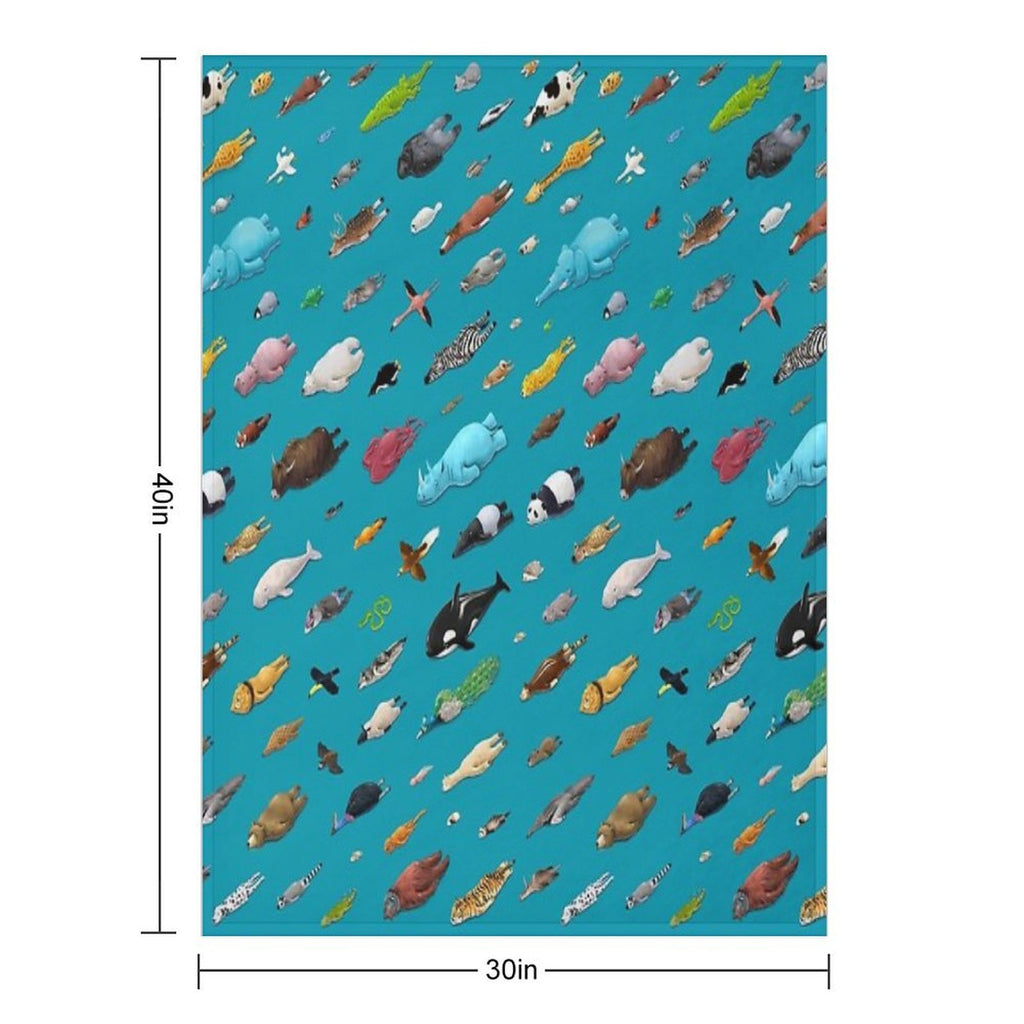 Sleeping Animals Machine-washable Throw Blanket
