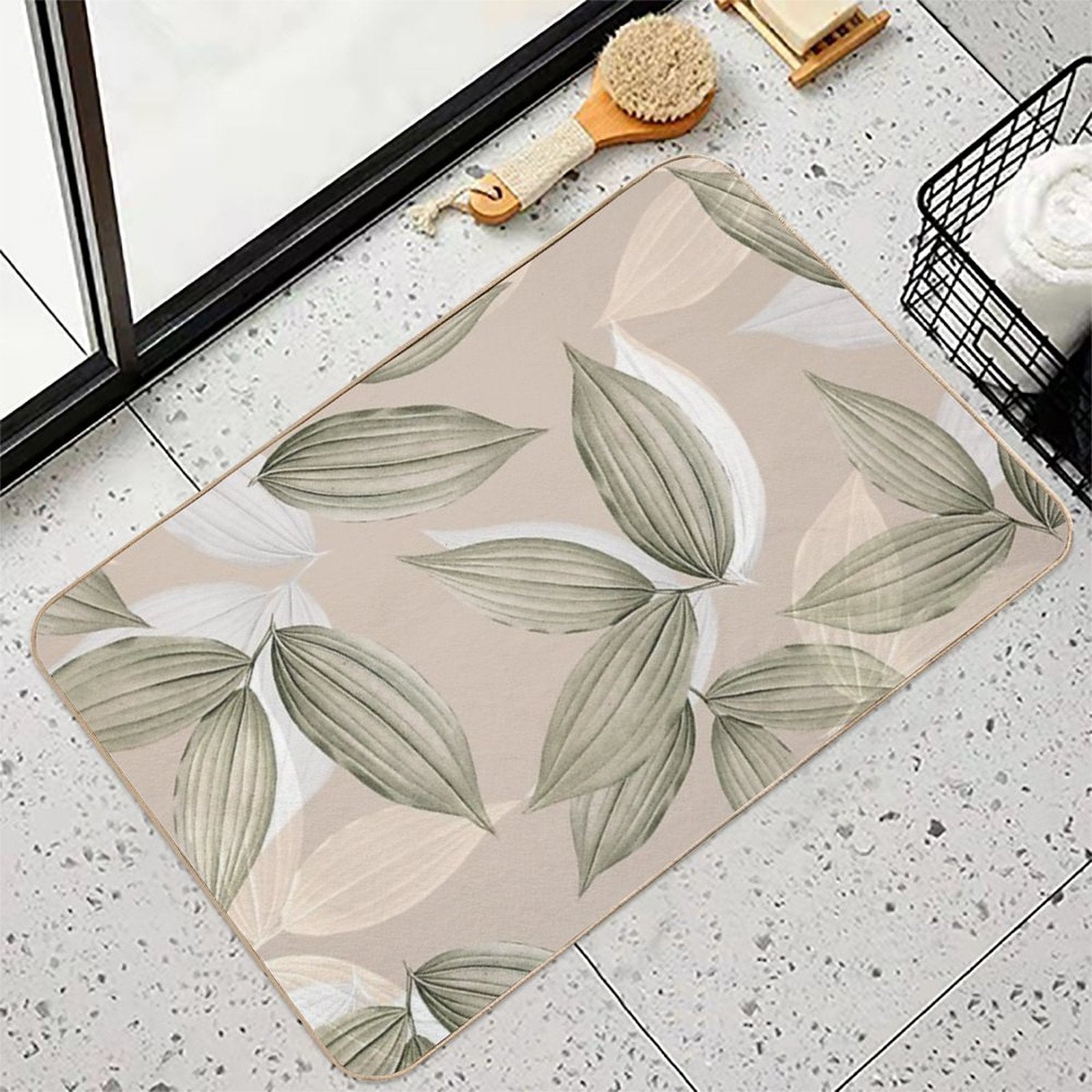 Tropical Leaves  Odorless Bath Mat