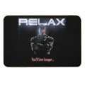 Badass Funny Terminator Relax Advice Illustration  Fade-Resistant Bath Mat
