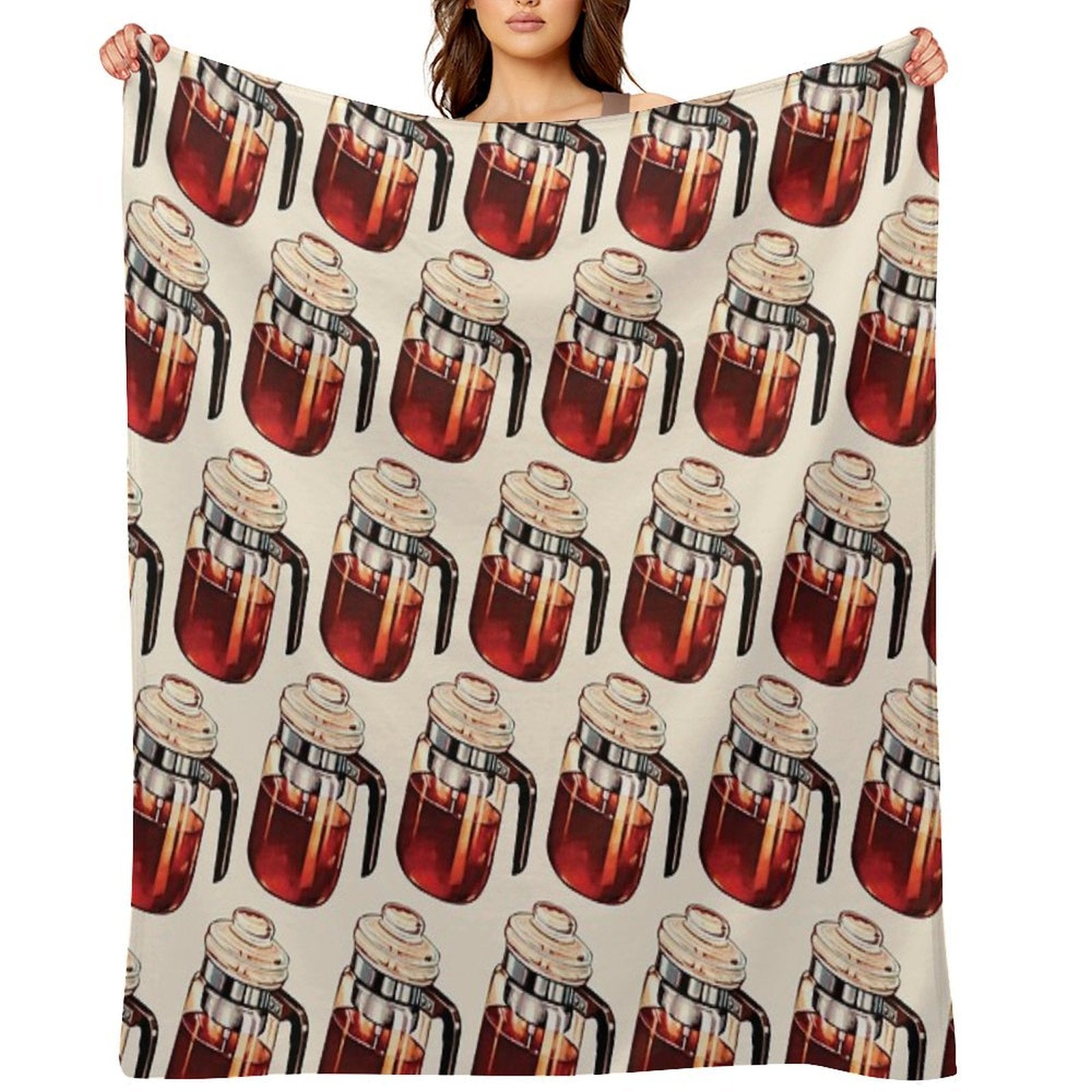 Coffee Percolator Pattern Quick-dry Throw Blanket