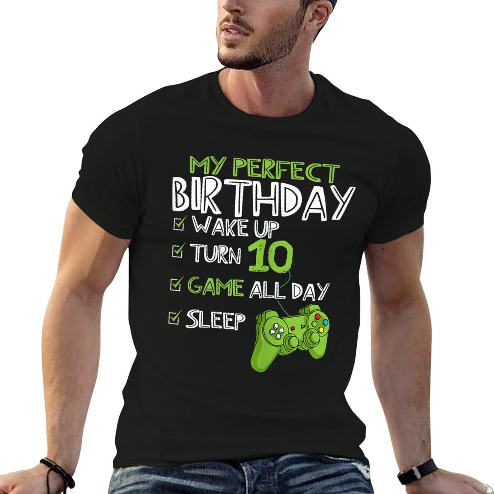 10th Birthday Gaming 10 Years Old Perfect Gamer Gift Boys  High-quality Stitching T-Shirt
