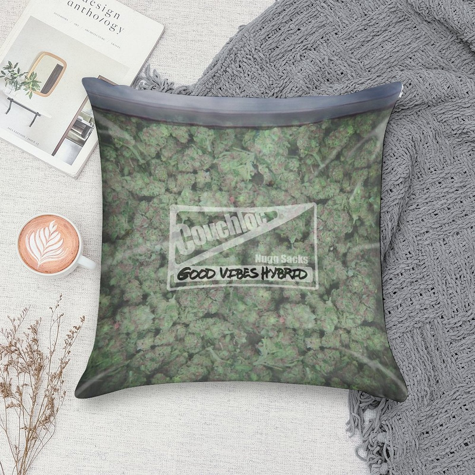 The Big Bag of Weed Pillow Soft Gift Ready Throw Pillow