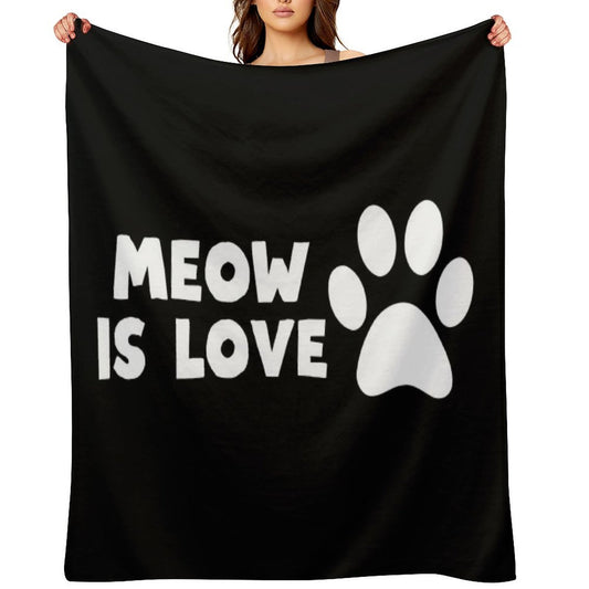 Meow Is Love Lightweight Throw Blanket