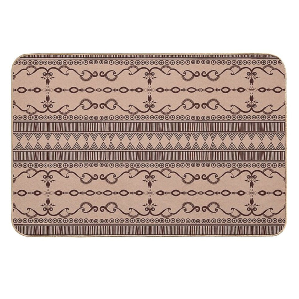 Regular Tan Neutral Egyptian Pattern  Pet-Safe Bath Mat