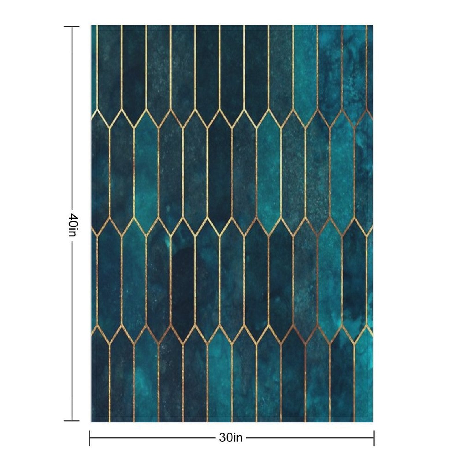 Deep Teal And Blue Gold  Pattern Versatility Throw Blanket