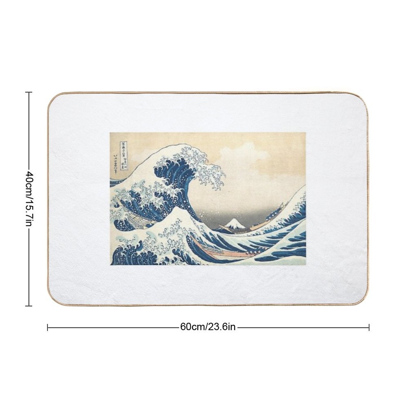 The Great Wave  Easy Maintenance Bath Mat