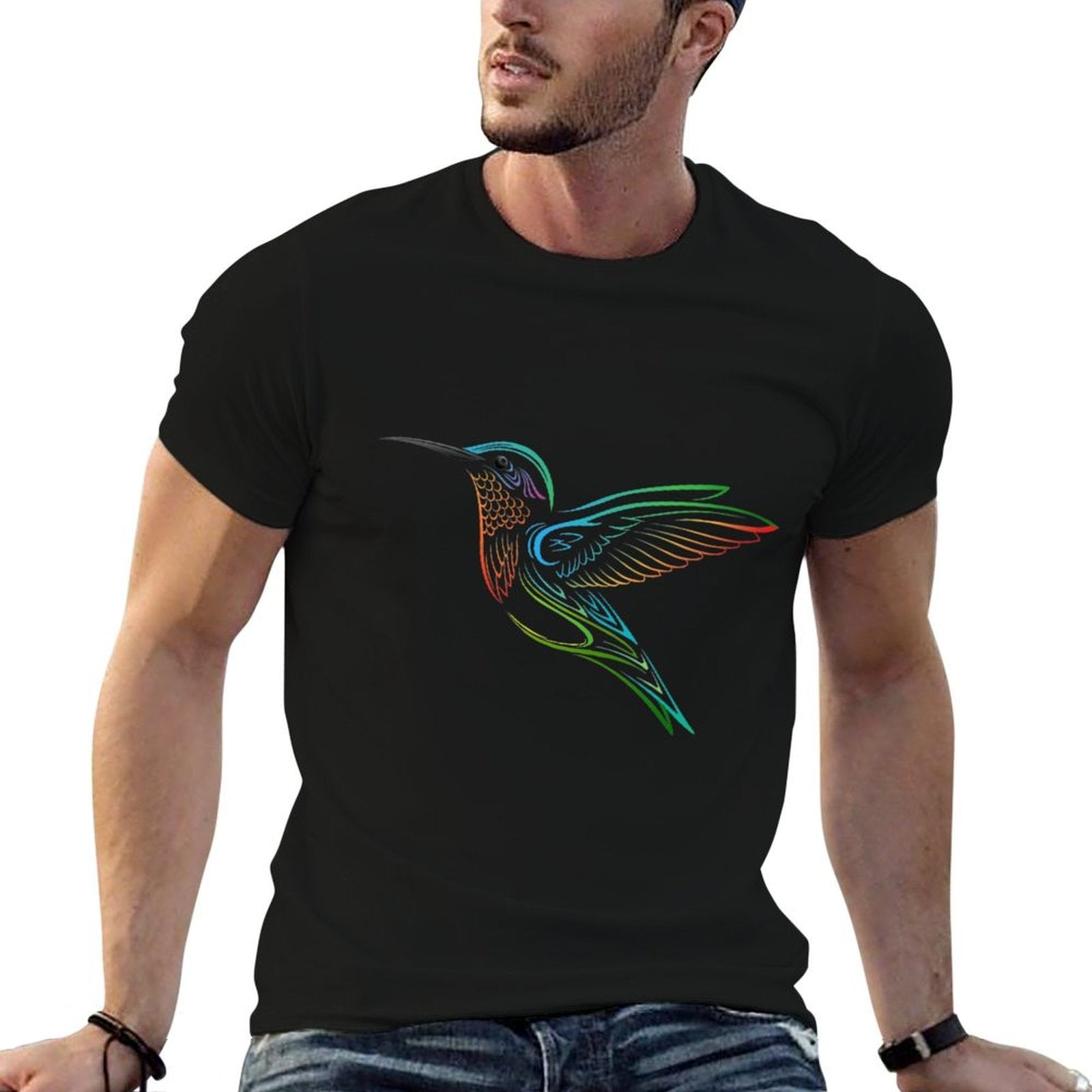Womens Colibri Mandala Hummingbird  Oversized Silhouette T-Shirt