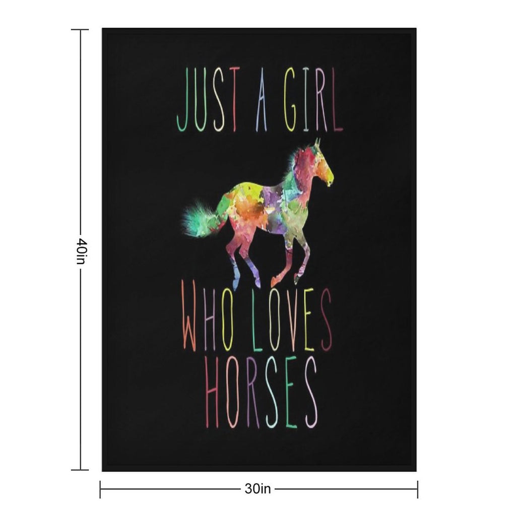 Just A Girl Who Loves Horses Premium Throw Blanket