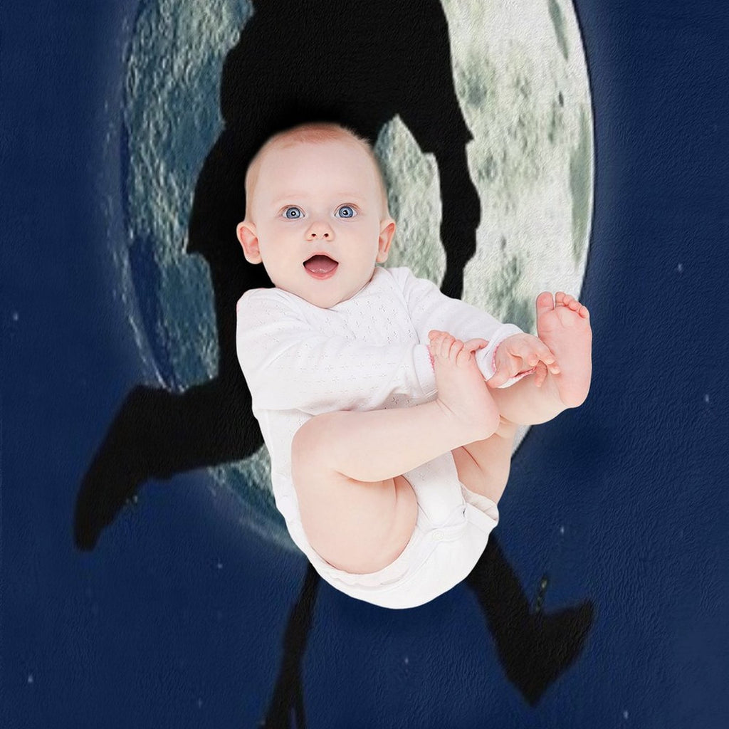 Night Scootering - Stunt Scooter And Full Moon Premium Throw Blanket