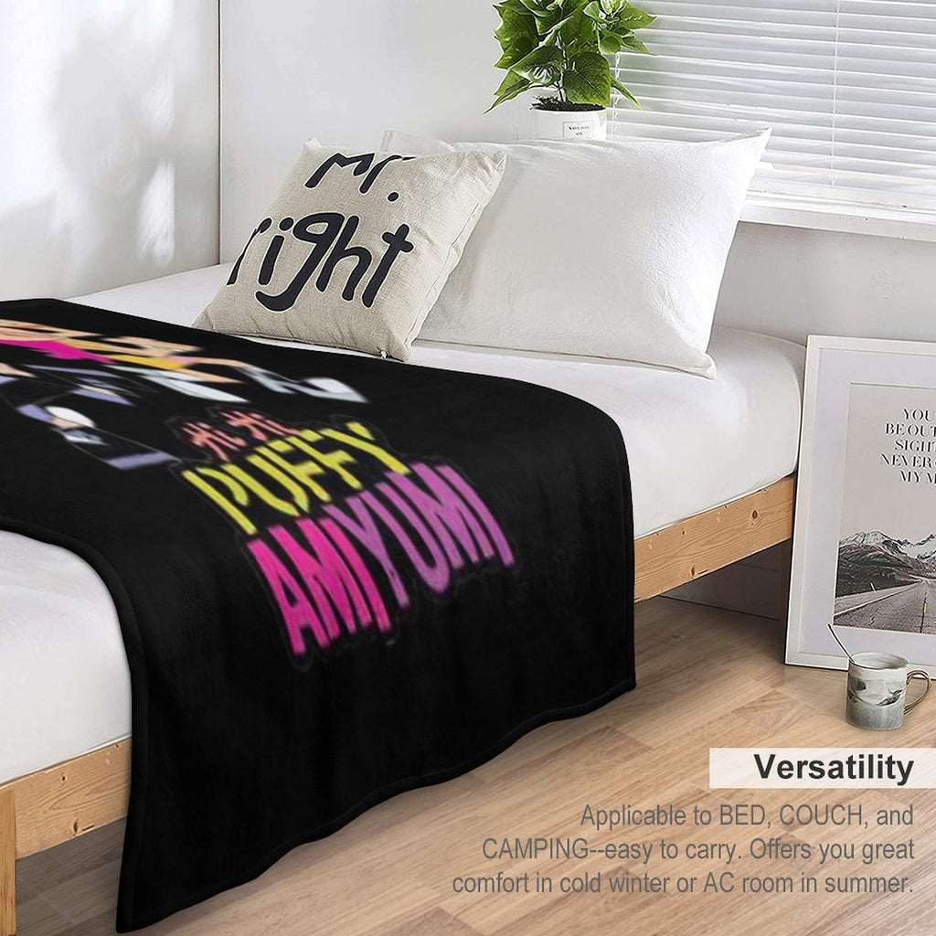Hi Hi Puffy AmiYumi  - Hi!hi! Puffy Amiyumi   - AmiYumi Show! Drawstring Travel-friendly Throw Blanket