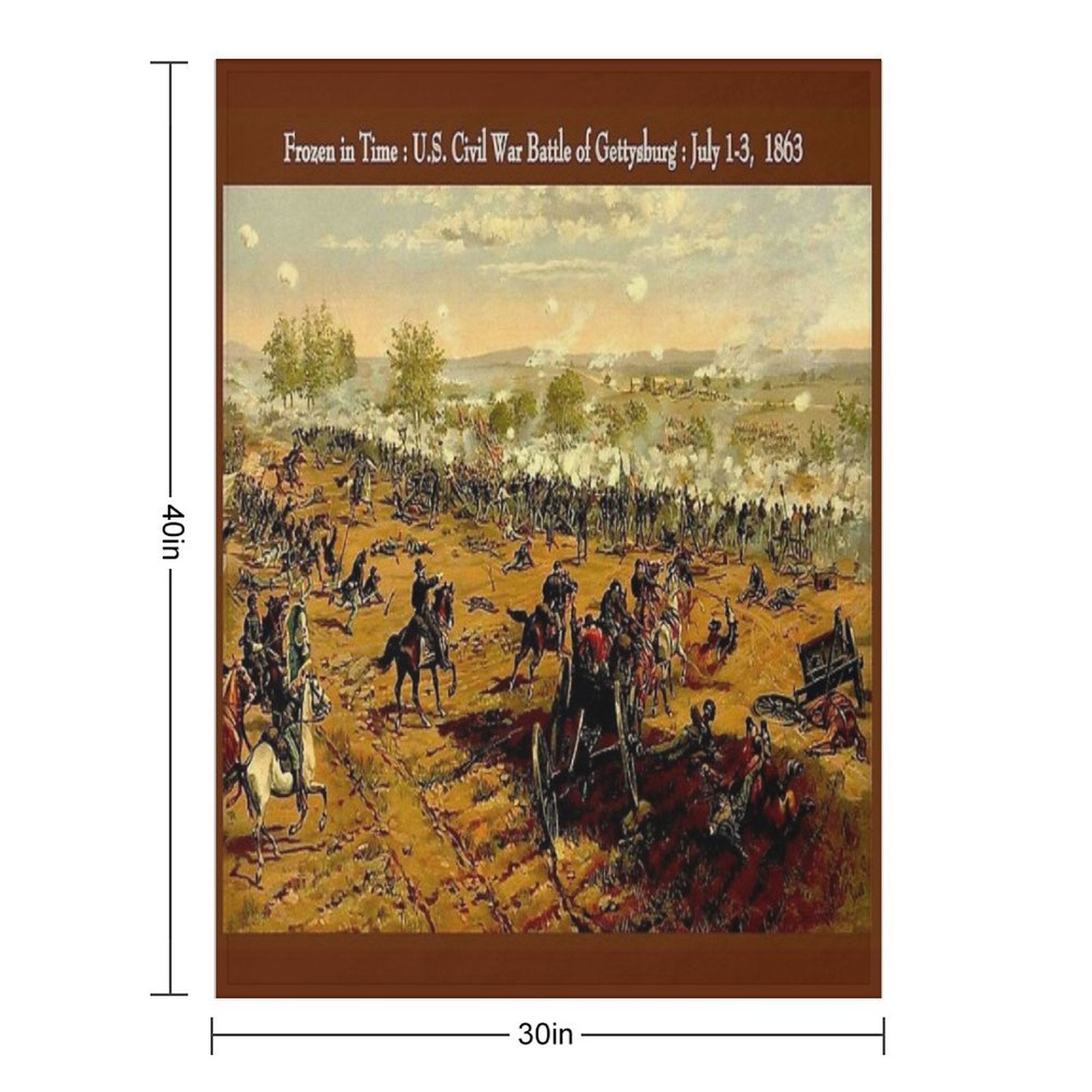 BATTLE OF GETTYSBURG  Vintage U.S. Civil War Painting Print Lightweight Throw Blanket